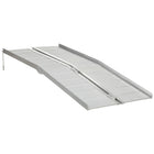 HOMCOM - Rampe d’accès pliante en aluminium texturé 6 pi pour fauteuil roulant, scooter, marches et escaliers - argent-Cette rampe de porte est conçue pour les fauteuils roulants, scooters et vélos 