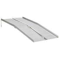 HOMCOM - Rampe d’accès pliante en aluminium texturé 6 pi pour fauteuil roulant, scooter, marches et escaliers - argent-Cette rampe de porte est conçue pour les fauteuils roulants, scooters et vélos 