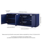 Hudson&Canal - Meuble TV Hanson pour téléviseurs jusqu'à 75" - Bleu foncé-Dimensions du produit : 15,5" L x 70" l x 24" H