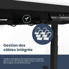 MotionGrey - Bureau assis-debout électrique à double moteur, réglable en hauteur, 165 po de largeur - Cadre noir-8