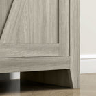HOMCOM 48" H Kitchen Pantry Cabinet with Barn Door - Grey-Anti-tipping design enhances safety 