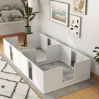 PawHut Whelping Box with Removable Doors for Large Dogs - 96" L x 47" W x 19" H-Easy installation with two-room layout separates mother and pups