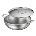 Tramontina Utsava Tri-Ply Clad Stainless Steel Covered Kadai-Even Heat, Every Time: Tri-ply clad construction ensures quick, consistent heating for large, shared meals