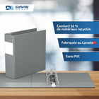 Davis Group Super économie, Reliure à anneaux en “D” inclinés 3 po, paquet de 6 – Gris-Polypropylène sans PVC