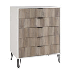 Manhattan Comfort - DUMBO commode moderne et commode haute à 5 tiroirs - blanc et gris - ensemble de 2-Garantie limitée du fabricant de 30 jours