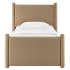Modway Rael Performance Velvet Twin Platform Bed - Taupe-Weight Capacity: 800 lb
