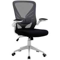 Vinsetto Mesh Task Office Chair with Lumbar Support and Armrests - Grey-Ergonomic line design with high-density sponge padding provides extra comfort