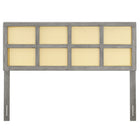Modway Luana Cane Full Headboard - Grey-Woven Cane Rattan