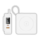 Uncaged Ergonomics - 7-en-1 chargeur sans fil magnétique portable 10 000 mAh - Blanc-Hub de charge 7 en 1 : câbles USB-A, USB-C et Lightning, charge sans fil magnétique 15 W, plus broche CA intégrée.