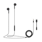 Evry Wired Earbuds with USB-C Adapter - Black-Built-in microphone for hands-free calls