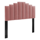Modway Elise Performance Velvet Twin Platform Bed with Wood Legs and Gold Metal Sleeves - Dusty Rose-Wood Legs With Gold Metal Sleeves