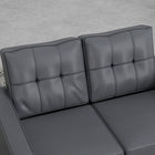 HOMCOM - Canapé d’amour 51 po en cuir PU avec accoudoirs et dossier capitonné - gris-Couleur : Gris   