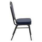Flash Furniture – Chaise de banquet empilable Hercules à dossier en couronne, vinyle bleu marine avec cadre à veine argent-S'empile jusqu'à 15 chaises de hauteur