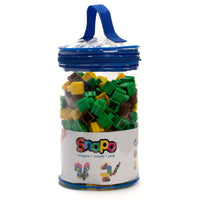 Snapo - Kit de création de monde de mines en blocs de construction - 200 pièces-Ce kit comprend 200 pièces : blocs standards, roues, hélices, blocs spéciaux (essieux, pentes, etc.)