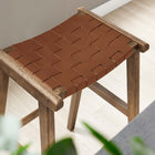 Modway - Saoirse Cuir Tabouret de bar en bois - Brun noyer - Ensemble de 2-Assemblée requise