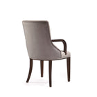 Manhattan Comfort Shubert 22.5" Modern Faux Leather and Velvet Upholstered Dining Armchair - Light Grey - Set of 2-Delivered to you Fully Assembled! No Assembly Required