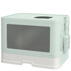 PawHut Cat Litter Box with Front Enter & Top Exit Tray - Green-Convenient front entry and top exit for easy access