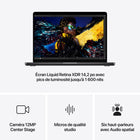 Apple - Portatif MacBook Pro 14 po - M4 Pro - 12 cœurs - SSD 512 Go - Mémoire unifiée 24 Go - Noir Infini - Anglais-Écran Pro Brillant: L'écran liquid retina xdr 14,2 po affiche une luminosité en continu jusqu’à 1 000 nits, avec des pics de luminosité à 1 600 nits et un contraste de 1 000 000:1