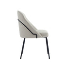 Manhattan Comfort Gracie 24.2" Modern Leatherette Upholstered Dining Chair - Stone and Black-Seat Height: 19.5 in
