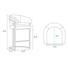 Manhattan Comfort Augusta 22.8" Modern Leatherette Upholstered Counter Stool - Light Grey - 2 Pack-Seat Structured in Geometric Modern Base Made of Metal for Design and Durability