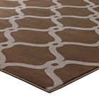 Modway - Beltara Treillis transitionnel en maillon de chaîne Tapis de 5 pi l x 8 pi L - Beige foncé et beige-Résistant aux taches / Facile à nettoyer