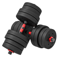Soozier - Ensemble d’haltères ajustables 2‑en‑1 de 66 lb-66 lb (30 kg) de poids total, à assembler selon vos envies