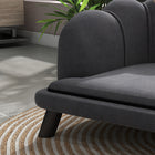 PawHut - Canapé pour chien avec coussin amovible, pieds en bois, pour M L - gris foncé-La housse du coussin de siège est amovible pour le lavage 