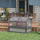Outsunny serre en bois à châssis froid avec dessus ouvrable, brun clair-Les panneaux transparents en polycarbonate avec une bonne transmission de la lumière permettent aux plantes d’absorber pleinement la lumière du soleil  

