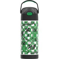 Thermos - Bouteille d'eau isotherme FUNtainer en acier inoxydable - 410 ml - Minecraft-Technologie d'isolation sous vide Thermos pour une rétention maximale de la température.