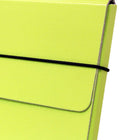 JAM Paper Thin Portfolio File Carrying Case with Elastic Band - 9 1/4 x 1/2 x 12 1/2 - Lime Green-Made from durable, sturdy chipboard material and feature a black elastic band closure designed to keep documents secure