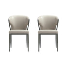 Manhattan Comfort Kirsten 20.5" Modern Leatherette Upholstered Dining Chair - Light Grey - Set of 2-Modern Dining Chair for Dining Room and Task Use. Set of 2
