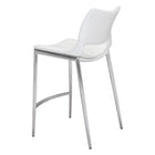 Zuo Ace Counter Stool - White/Silver - Set of 2-6