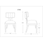 Manhattan Comfort Pulitzer 18.1" Traditional Faux Leather Upholstered Dining Chairs - Pearl White and Walnut - Set of 2-Upholstered in Faux Leather with Foam Padding