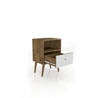 Manhattan Comfort Liberty 1.0 Nightstand, Rustic Brown/White (203AMC96)-Perfect for Storage or Display items.