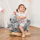 Qaba Baby Koala Design Rocking Horse - Grey-Cute koala top seat is soft, plush, and comfortable 