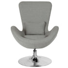 Chaise d’appoint salon-réception de série Egg en tissu gris pâle (CH-162430-LTGY-FAB-GG)-Chaise longue