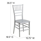 Flash Furniture - Chaise empilable Chiavari série Hercule PREMIUM en résine, argent (LESILVER)-Fini antiadhésif et antistatique