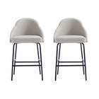 Manhattan Comfort - Gracie tabouret de comptoir moderne de 22" en similicuir rembourré - pierre et noir - lot de 2-Tabouret de comptoir moderne avec siège arrière parfait pour une utilisation au bar et dans la cuisine. Ensemble de 2