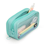 ZIPIT Half & Half 3 Pocket Pencil Case - Teal-Lifetime Limited Manufacturer Warranty