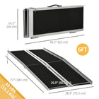 HOMCOM 6' Wheelchair Ramp with Non-Skid Layering - Silver-Anti-slip grip surface for great loading safety 