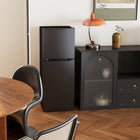 HOMCOM 4.6 cu ft  Mini 2 Door Fridge with Freezer - Black-Reversible refrigerator door meets different room layout