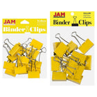 JAM Paper Colourful Binder Clips Assortment - Medium & Large - Yellow - 27 Pack-Colour: Yellow | Made of tempered steel for an extra strong hold