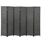 HOMCOM 6 Panel Bamboo Hand-Woven Freestanding Room Divider for Home Office - Black-Great for creating a personal space or dividing up large rooms
