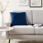 Modway Accentuate 18" Performance Velvet Throw Pillow - Navy Blossom-French Piping Trim