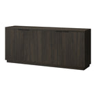 Hudson&Canal Mansfield 68"W Buffet Table - Alder Brown-The top has a weight capacity of 75 lbs, inside storage area can hold 20 lbs on each shelf