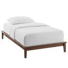 Modway Lodge Wood Twin Platform Bed Frame - Walnut-Box Spring Replacement