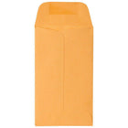 Jam Paper #3 Coin Business Colored Envelopes - 2 1/2" H x 4 1/4" W - Brown Kraft Manila - 50 Pack-Features a straight flap with gummed closure and smooth paper finish
