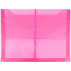 JAM Paper Plastic Envelopes with 2.63 Expansion, Elastic Closure, Letter Booklet, 9.75x13, Fuchsia Pink, 12 Pack (218E25fug)-Size: 9.5" x 13.13"