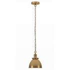 Hudson&Canal - Suspension Elodie , 20 cm de large, avec abat-jour en métal - Laiton/laiton-Design industriel moderne pour votre entrée, votre foyer ou votre cuisine
