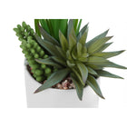 Monarch Specialties - Plante Artificielle - 7 po H - Succulent - En Pot - Ensemble De 2 - Plantes Vertes - Pots Céramiques Blancs-Aucun assemblage n'est nécessaire : dimensions du produit : 5,5 po L x 4,5 po L x 7 po H : 4,5 po L x 3,5 po L x 6 po H